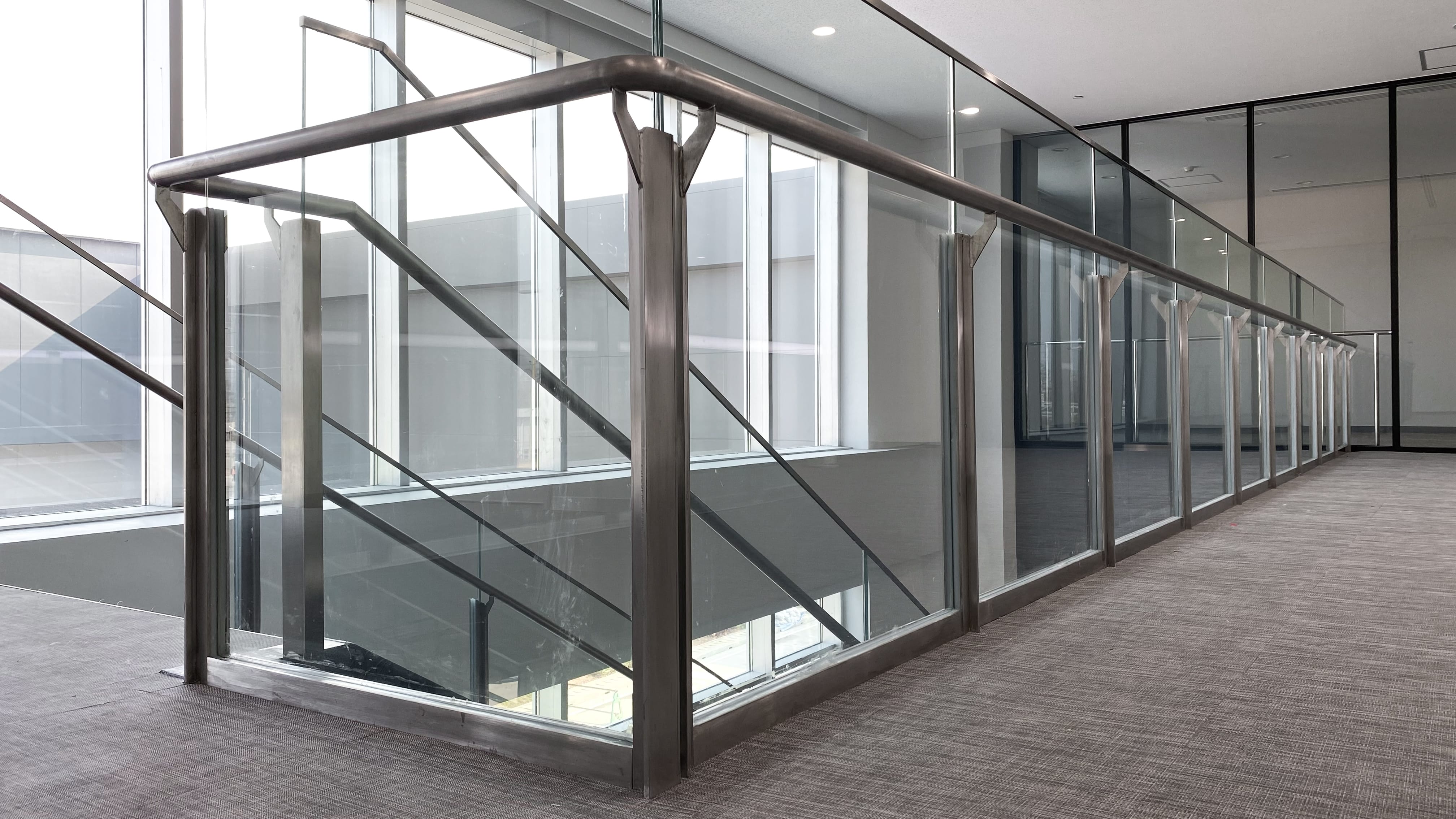 stainless,steel,stair,railing,at,office.,fall,protection