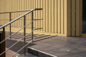 stainless,steel,ramp,handrails,at,building,entrance,accessibility,,urban,infrastructure